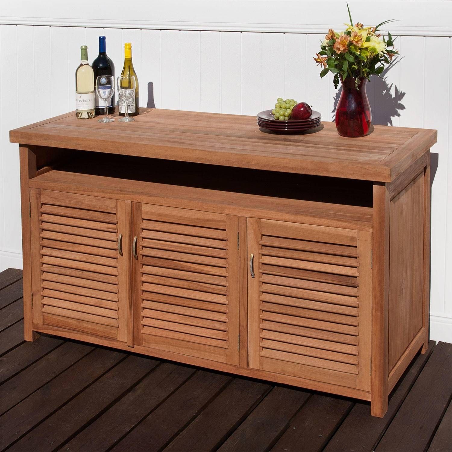 Teak Outdoor Buffet With Storage – Outdoor Throughout Recent Outdoor Sideboard Tables (Photo 1 of 15)