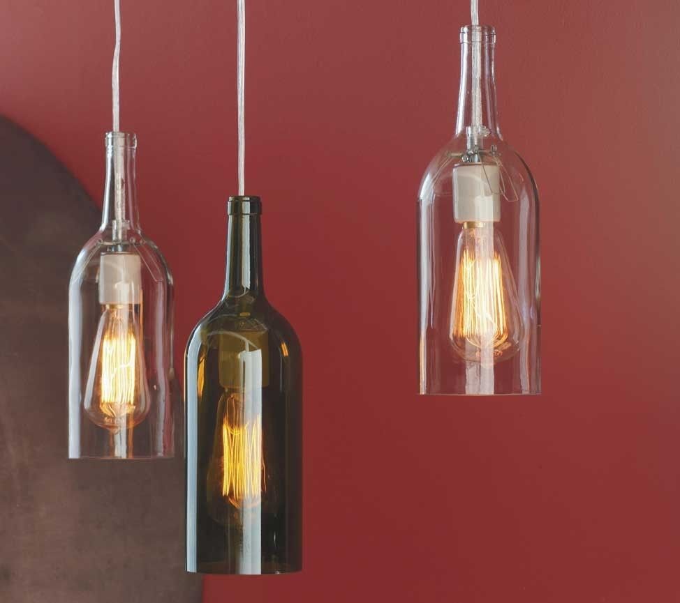 12 Ways To Make A Wine Bottle Lamp | Guide Patterns Inside Making Outdoor Hanging Lights From Wine Bottles (View 7 of 15)