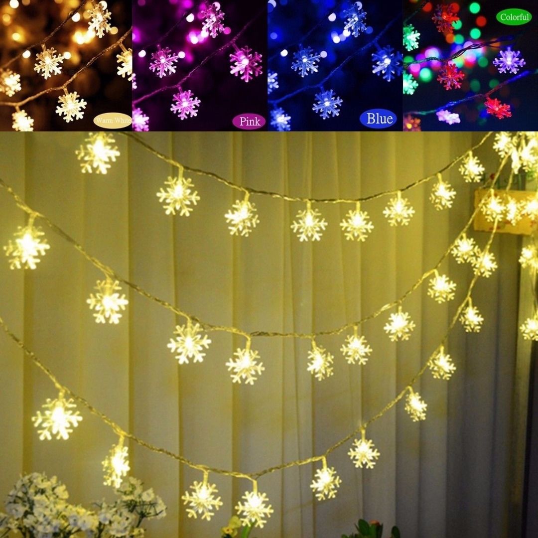 20 Led 2.5m Snowflakes String Light Christmas Wedding Garden Within Outdoor Hanging Ornament Lights (Photo 13 of 15)