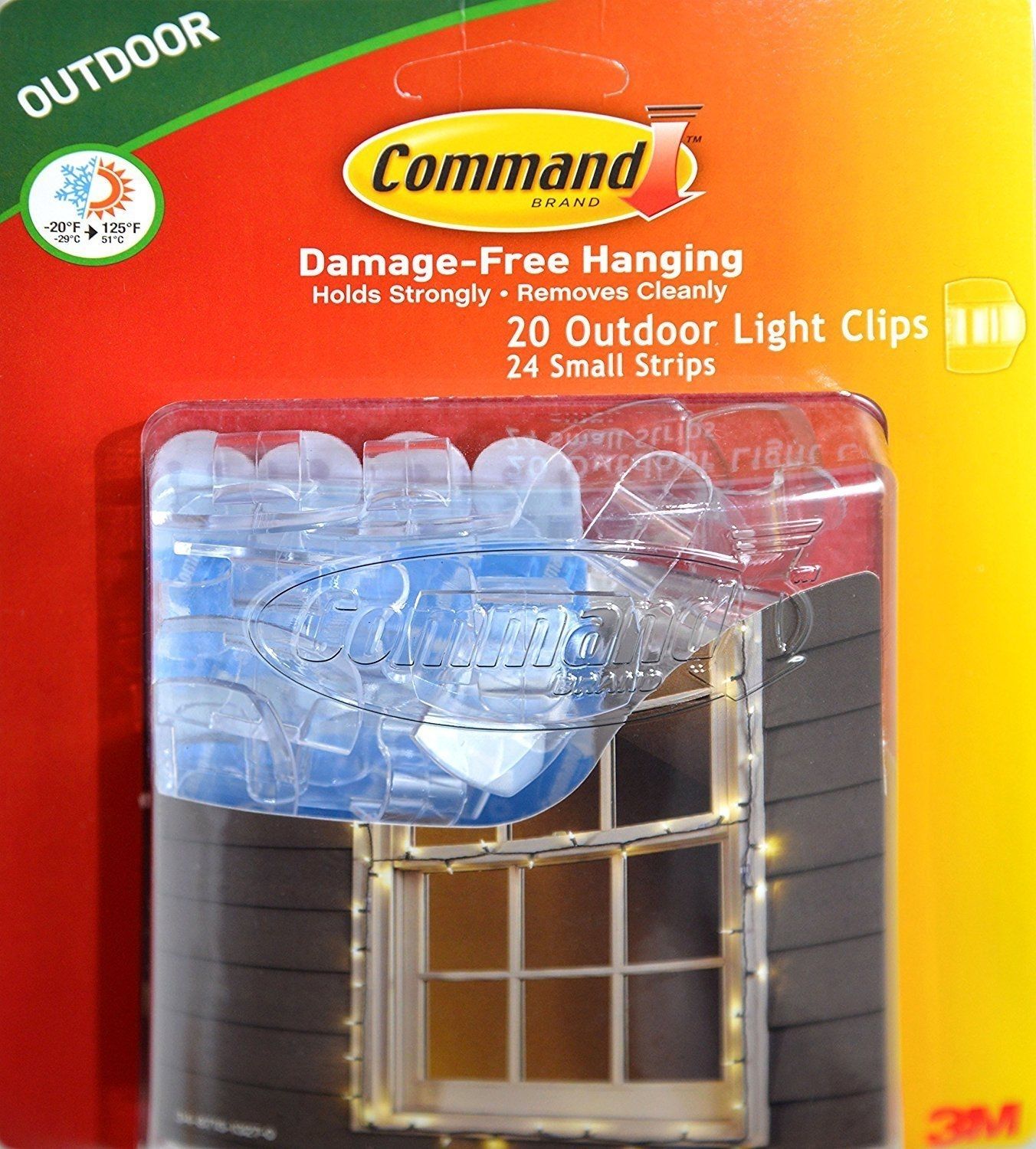 3m Command Brand Damage  Hanging 20 Outdoor Light Clips For Outdoor Lights Hanging Clips (Photo 2 of 15)
