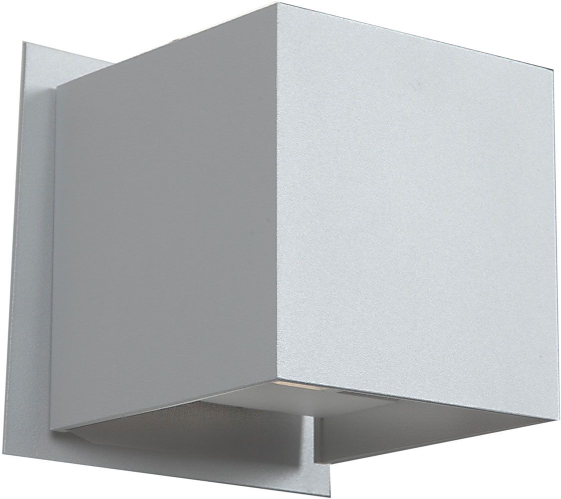 Access 20399led Sat Square Contemporary Satin & Satin Metal Led Regarding Square Outdoor Wall Lights (Photo 10 of 15)