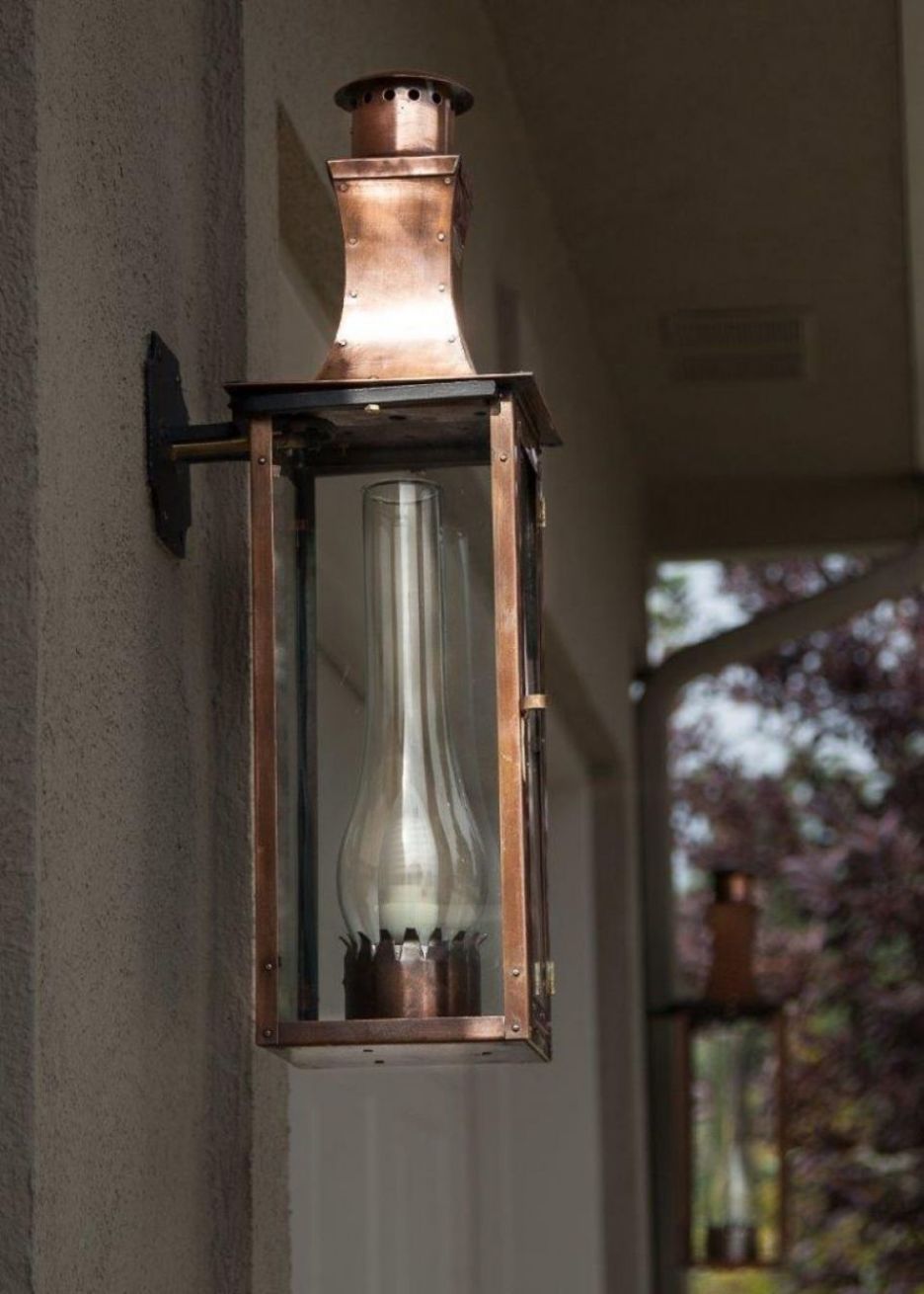 Accessories: Cozy Wall Mounted Glass Shade In Bronze Frame Gas Torch Regarding Outdoor Wall Mount Gas Lights (View 10 of 15)