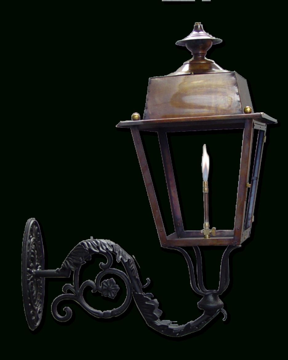 Accessories: Magnificent Wall Mounted Copper Frame Gas Lantern Pertaining To Outdoor Wall Mount Gas Lights (Photo 7 of 15)
