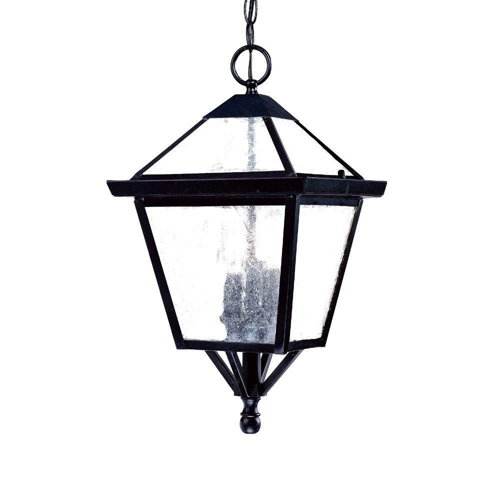 Acclaim Lighting Bay Street Collection 3 Light Matte Black Outdoor With Wayfair Outdoor Hanging Lights (Photo 9 of 15)