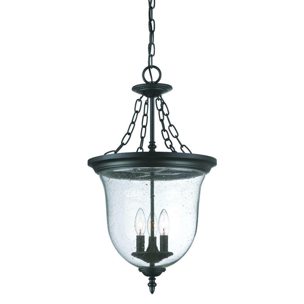Acclaim Lighting Belle Collection 3 Light Matte Black Outdoor Intended For Wayfair Outdoor Hanging Lights (Photo 3 of 15)