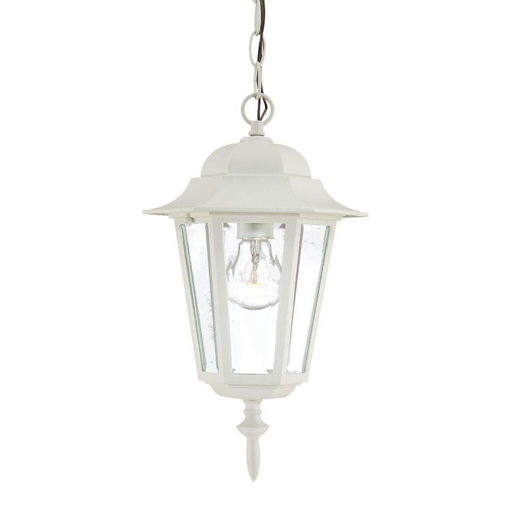 Acclaim Lighting Camelot Collection 1 Light Textured White Outdoor In White Outdoor Hanging Lights (Photo 1 of 15)