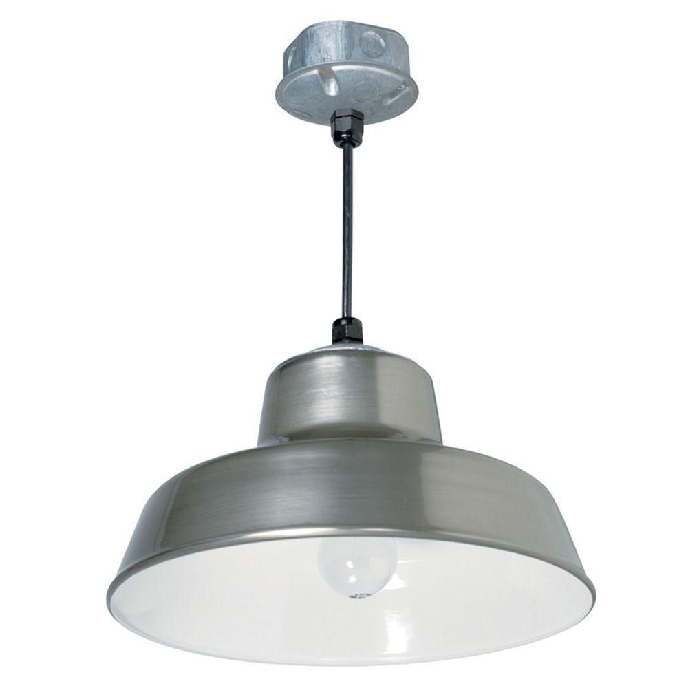 Aspects Farm And Home 1 Light 14 In. Silver Hanging Reflector Light Throughout Outdoor Hanging Barn Lights (Photo 1 of 15)