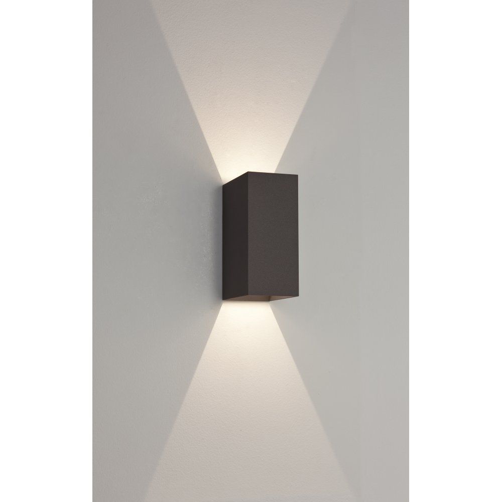 Astro 7061 Oslo 160 2 Light Led Outdoor Wall Light Ip65 Black | 9th For Outside Wall Down Lights (View 7 of 15)
