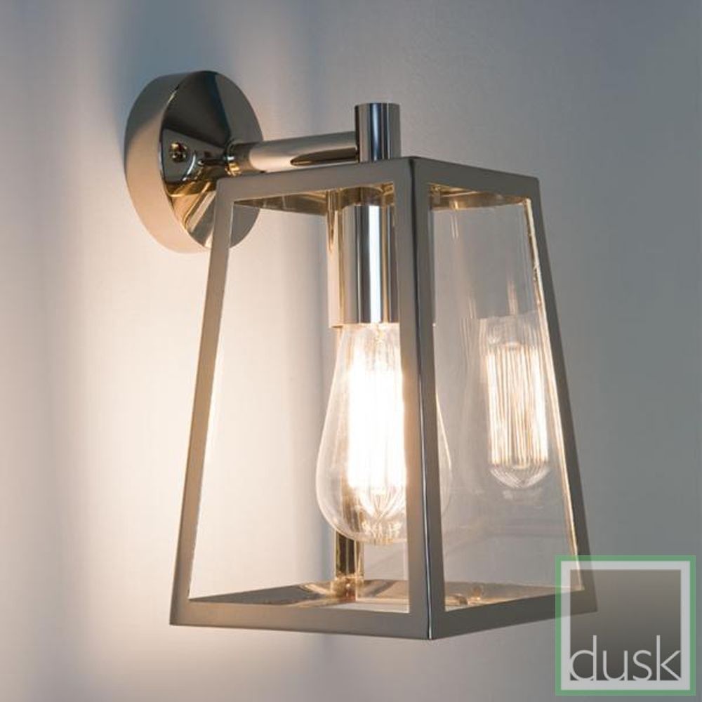 Astro (7106) Calvi Lantern Exterior Wall Light Polished Nickel Within Outdoor Wall Hung Lights (View 14 of 15)