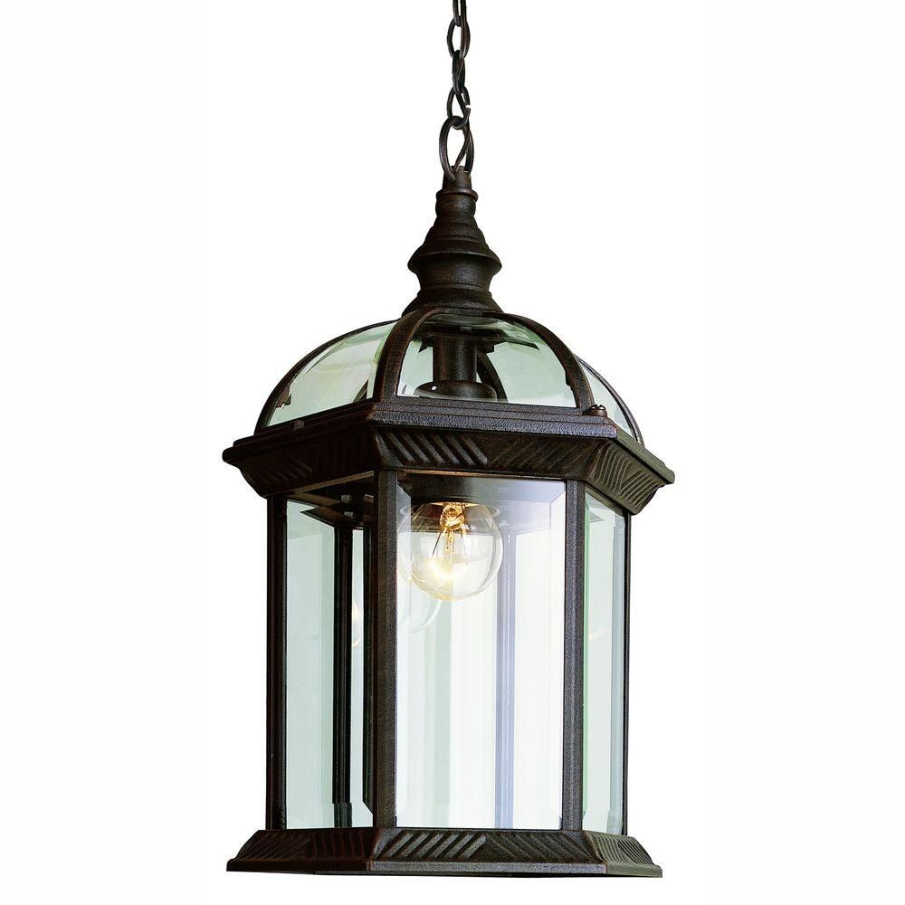 Bel Air Lighting Atrium 1 Light Outdoor Hanging Black Lantern With Intended For Outdoor Hanging Lanterns From Canada (Photo 5 of 15)