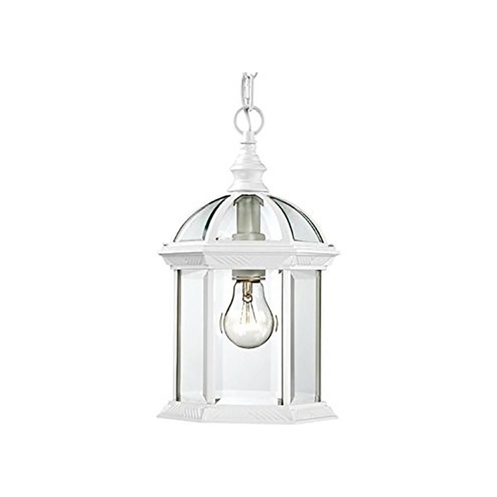 Bel Air Lighting Wentworth White 1 Light Outdoor Hanging Lantern Pertaining To White Outdoor Hanging Lights (View 3 of 15)