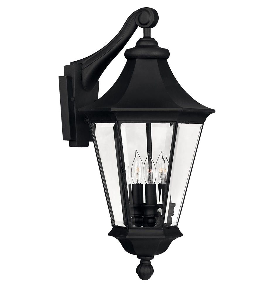 Black Matte Victorian Outdoor Wall Sconce With Beveled Bound Glass Pertaining To Victorian Outdoor Wall Lighting (Photo 13 of 15)