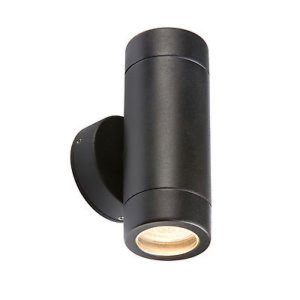Black Up/down Twin Outdoor Wall Light Within Up Down Outdoor Wall Lighting (Photo 14 of 15)