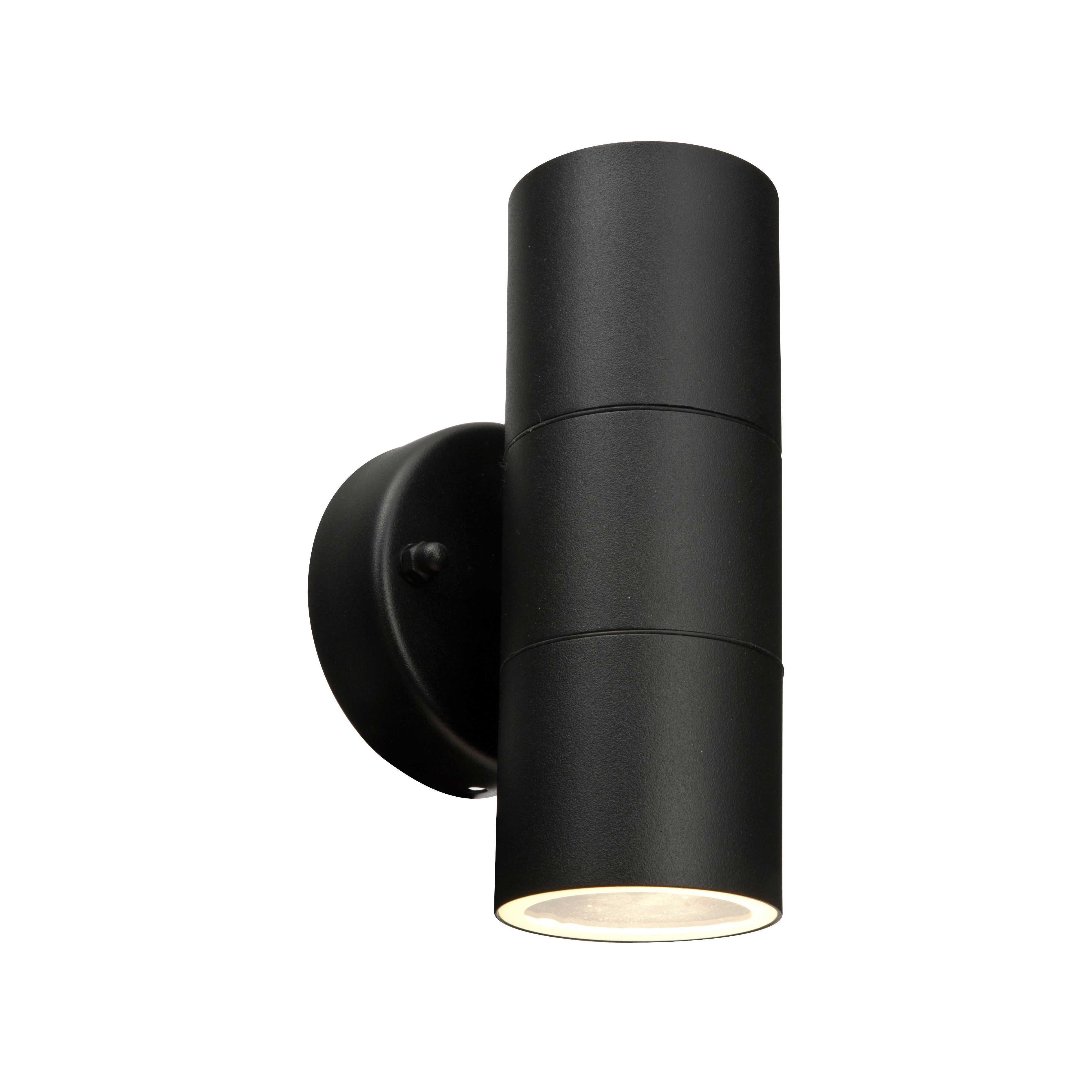 Blooma Somnus Black Mains Powered External Up & Down Wall Light For Diy Outdoor Wall Lights (View 12 of 15)