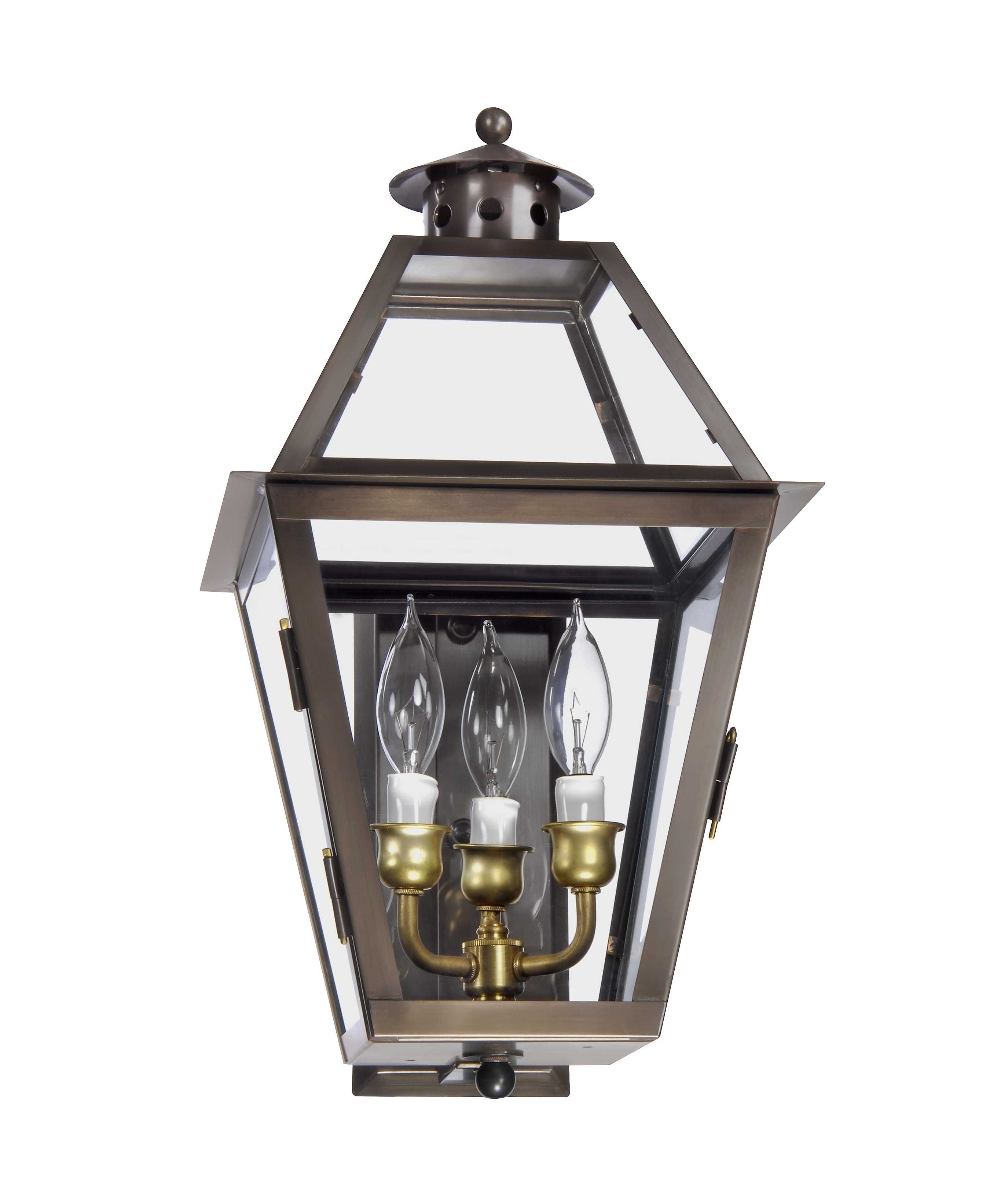 Charleston Collection | Ch 27 Wall Mount Brass Lantern – Lantern Inside Copper Outdoor Wall Lighting (Photo 15 of 15)