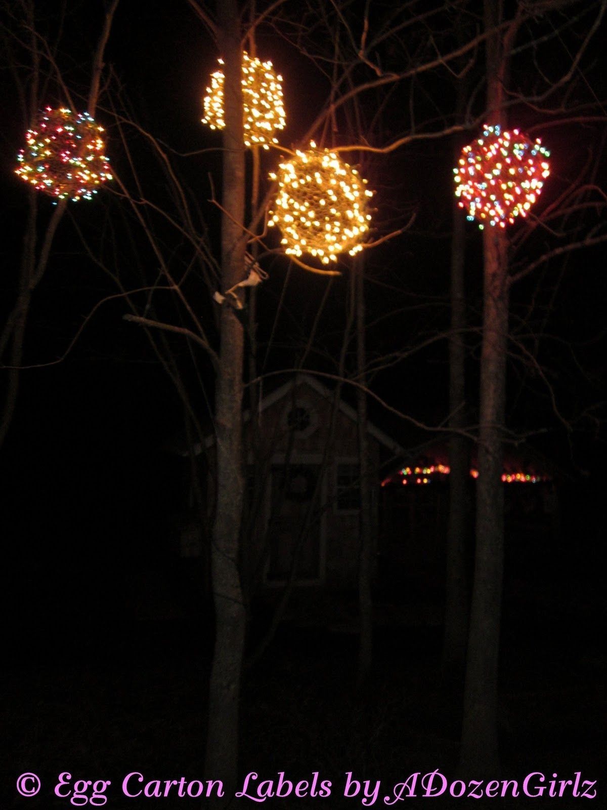 Chicken Wire, Lighted Christmas Balls. 'tis The Season | Chicken Regarding Hanging Outdoor Christmas Tree Lights (Photo 13 of 15)