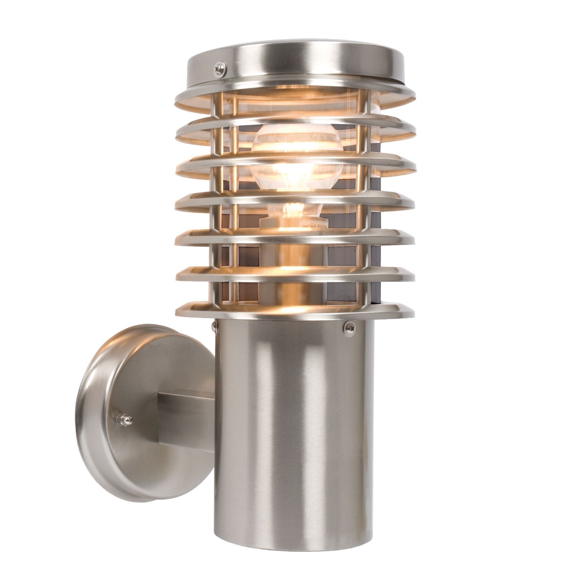 Clipper Stainless Steel Mains Powered External Wall Light | Lights For Outdoor Wall Lighting At B&amp;q (Photo 3 of 15)