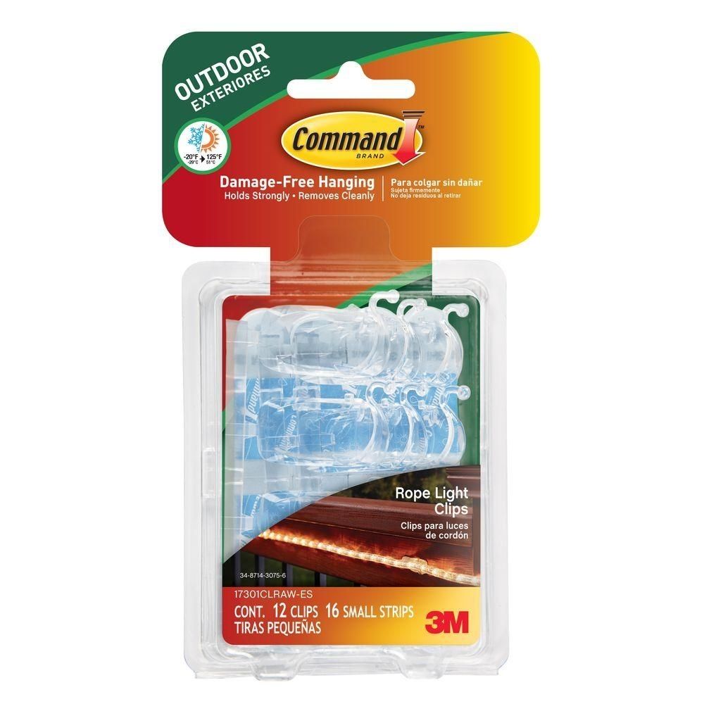 Command Outdoor Rope Light Clips With Foam Strips (12 Piece Per Pack In Outdoor Hooks For Hanging Lights (View 15 of 15)