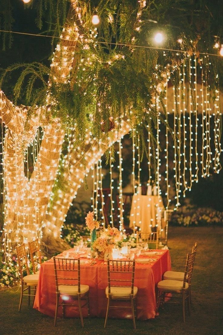 Confesiones De Una Boda: Hoy Nos Gusta V.23 | Boda | Pinterest Within Hanging Lights On An Outdoor Tree (Photo 7 of 15)