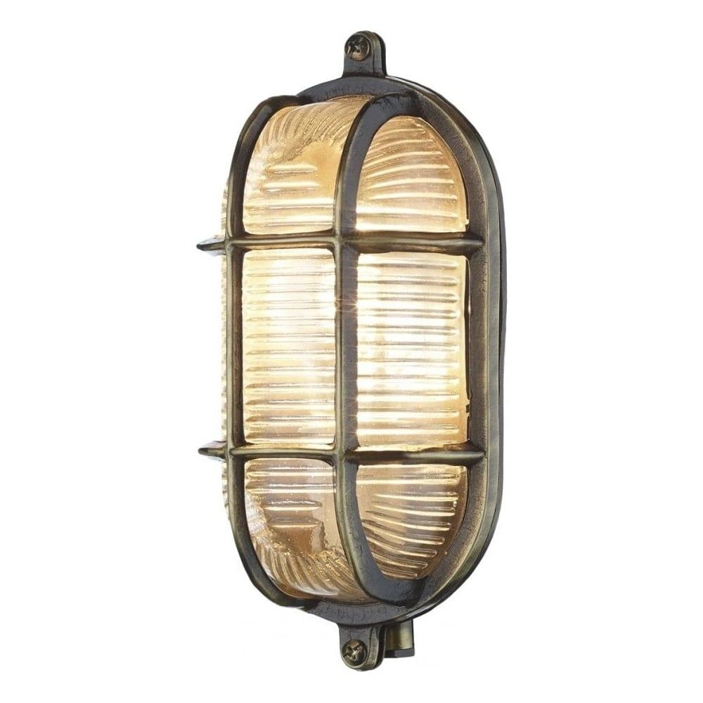 David Hunt Lighting Admiral Small Oval Antique Brass Outdoor Wall Throughout Antique Brass Outdoor Lighting (View 15 of 15)