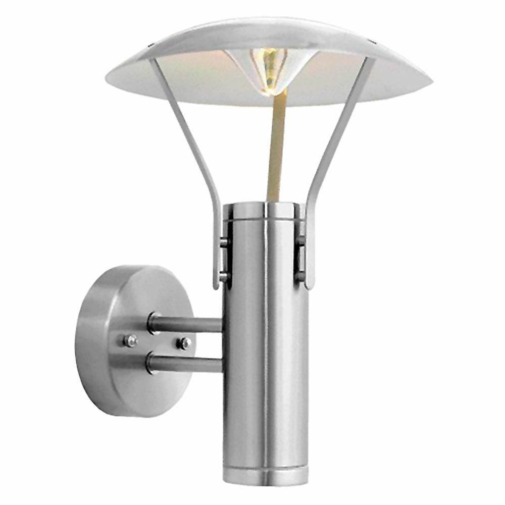 Eglo Roofus 2 Light Stainless Steel Outdoor Wall Mount Light Fixture Throughout Stainless Steel Outdoor Ceiling Lights (Photo 13 of 15)