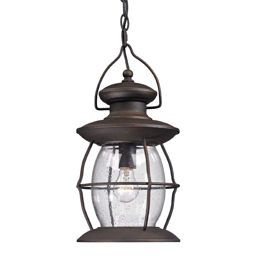 Elk 47043 1 Village Lantern Traditional Weathered Charcoal Outdoor For Outdoor Hanging Pendant Lights (Photo 11 of 15)