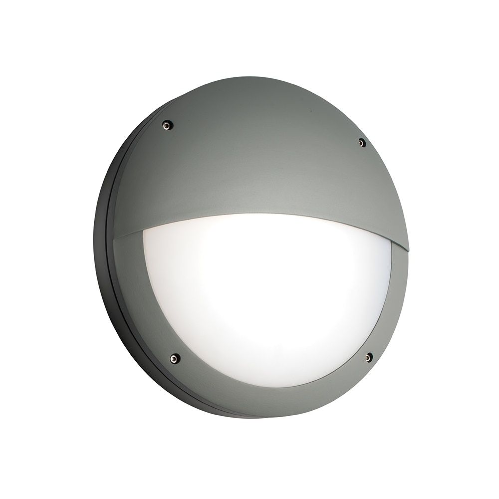 Endon Luik Eyelid Round Exterior Wall Light In Grey Finish Ip65 For Round Outdoor Wall Lights (View 8 of 15)
