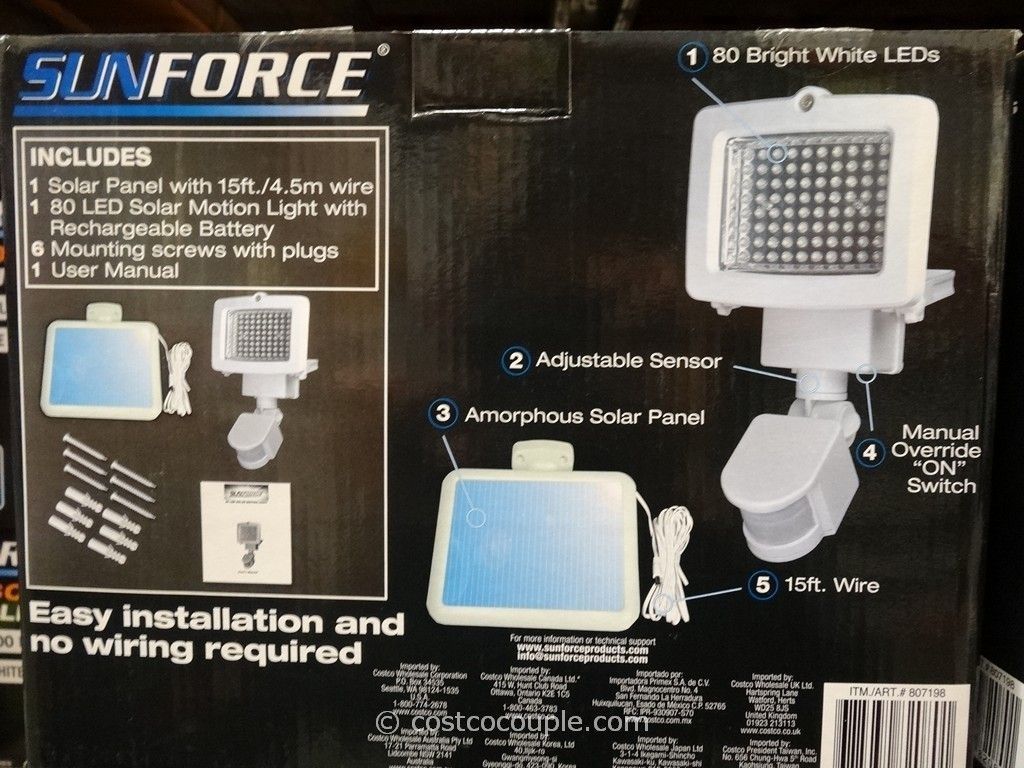 Furniture : Sunforce Led Solar Motion Light Costco Outdoor Lights Pertaining To Solar Garden Lights At Costco (Photo 9 of 15)