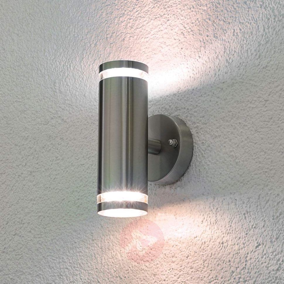 Furniture : Tiberus Stainless Steel Led Outdoor Wall Light In Black Contemporary Outdoor Wall Lighting (Photo 15 of 15)