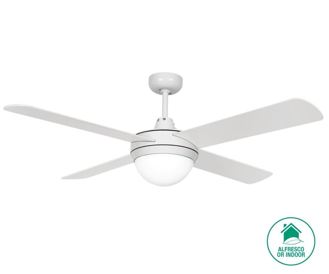 Futura Eco 122cm Fan With Light In White,fans,beacon Lighting For Outdoor Ceiling Fan Beacon Lighting (View 10 of 15)