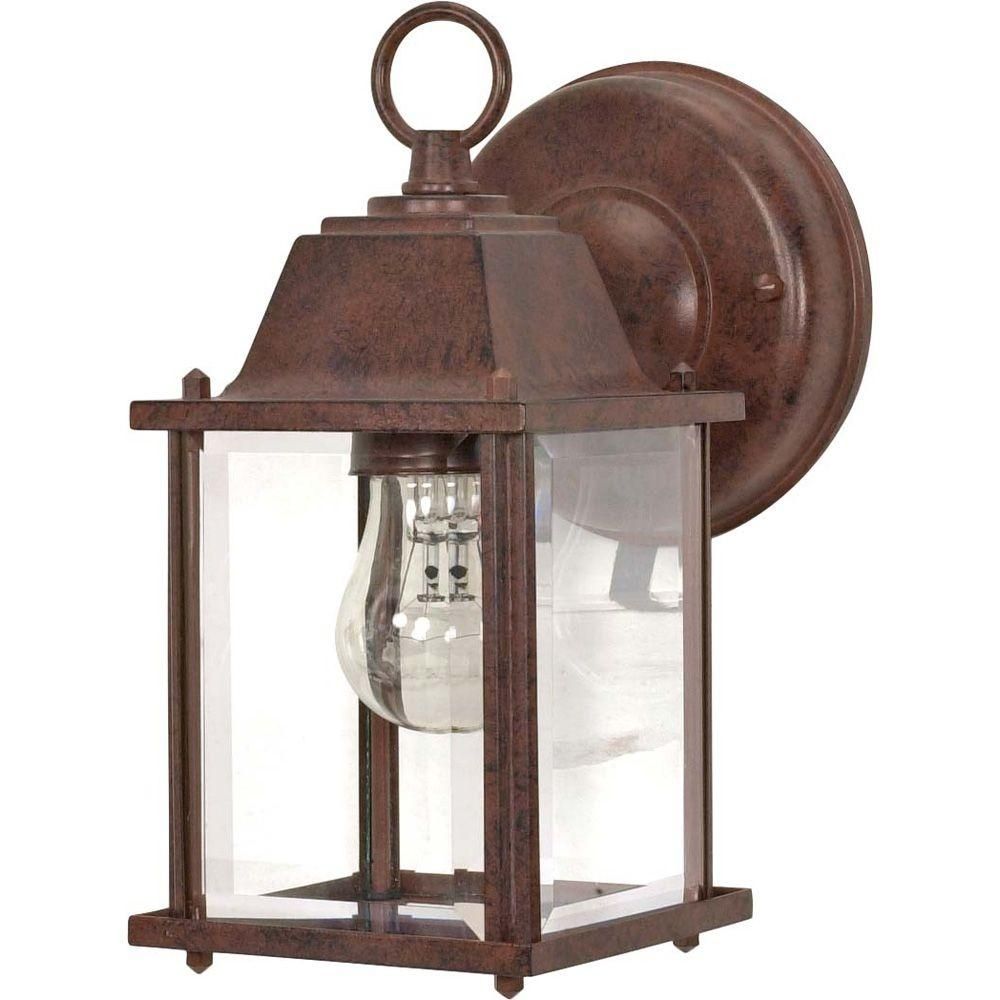 Glomar 1 Light Old Bronze Outdoor Wall Lantern Cube Lantern With For Outdoor Wall Lights With Gfci Outlet (View 9 of 15)