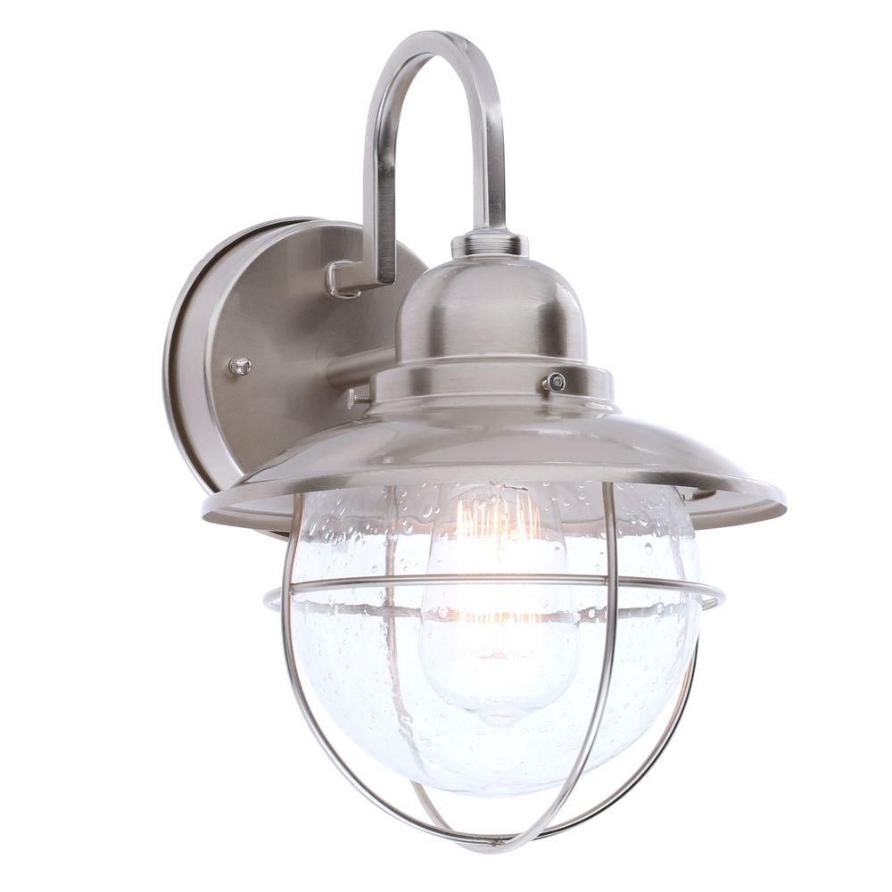 Hampton Bay 1 Light Brick Patina Outdoor Cottage Lantern Boa1691h B In Cottage Outdoor Lighting (View 12 of 15)
