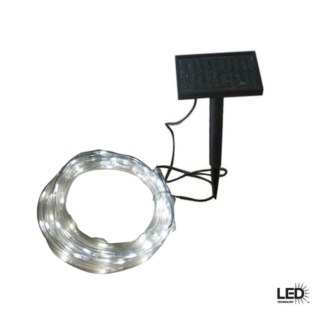 Hampton Bay 16 Ft. Solar Integrated Led Clear Rope Light With Solar Pertaining To Hampton Bay Outdoor Lighting At Home Depot (Photo 13 of 15)