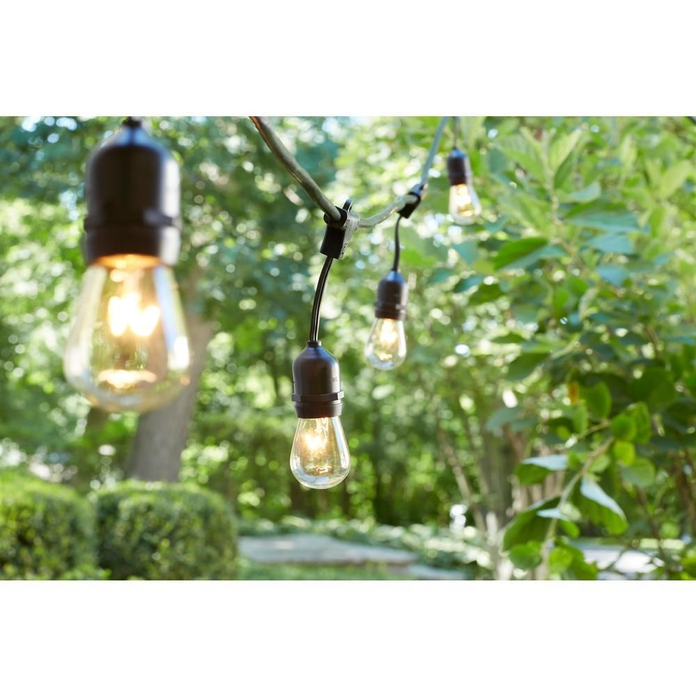 Hampton Bay 48 Ft. 24 Socket Incandescent String Light Set 72023/hd With Regard To Outdoor String Lights At Home Depot (Photo 7 of 15)
