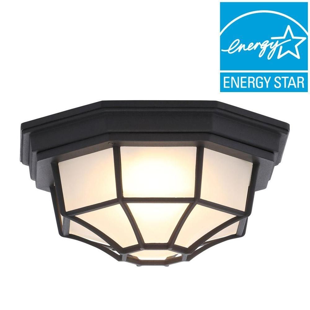 Hampton Bay Black Outdoor Led Flushmount Hb7072led 05 – The Home Depot With Regard To Hampton Bay Outdoor Ceiling Lights (View 6 of 15)