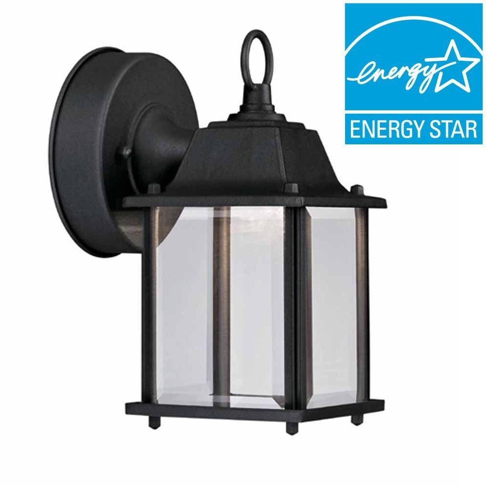 Hampton Bay Black Outdoor Led Wall Lantern Hb7002 05 – The Home Depot In Hampton Bay Outdoor Lighting At Home Depot (View 4 of 15)