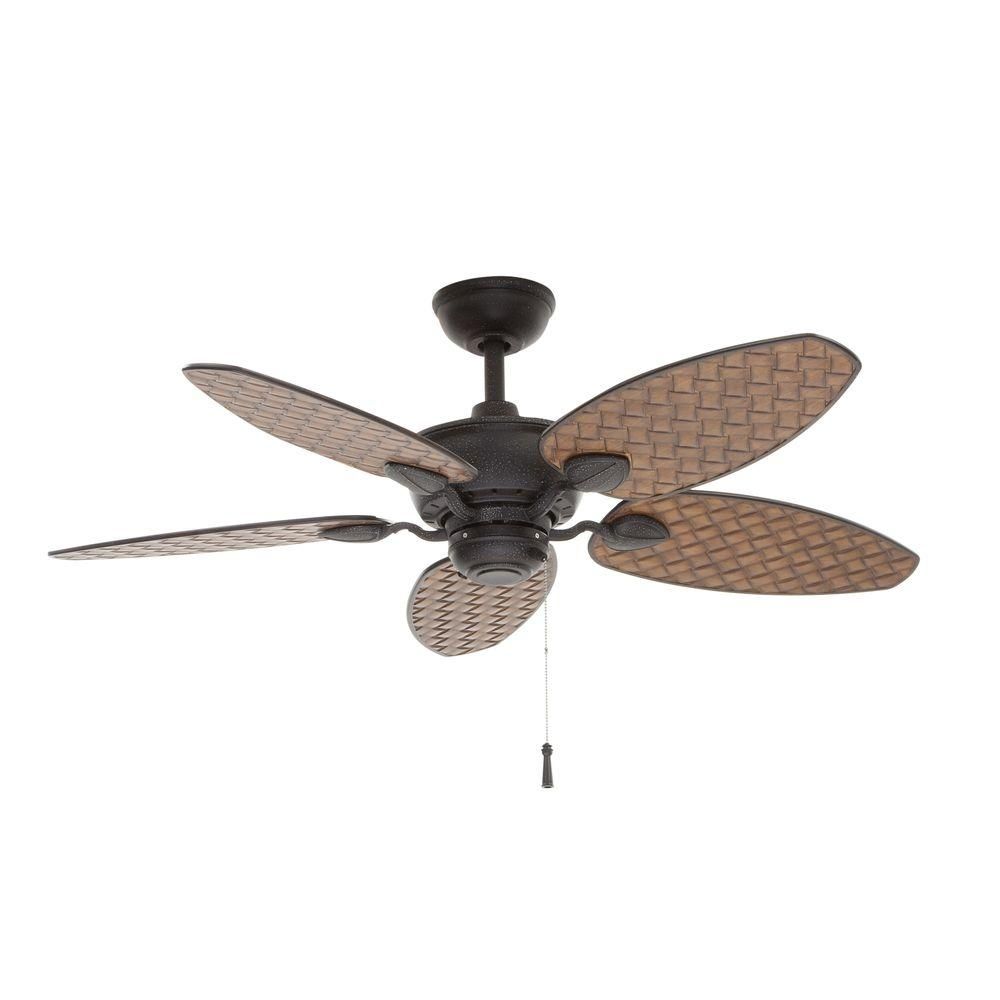 Hampton Bay Largo 48 In. Indoor/outdoor Gilded Iron Ceiling Fan Throughout Outdoor Ceiling Fans With Lights At Home Depot (Photo 5 of 15)