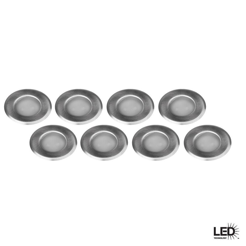 Hampton Bay Low Voltage Stainless Steel Integrated Led Deck Light (8 Regarding Modern Low Voltage Deck Lighting At Home Depot (Photo 1 of 15)