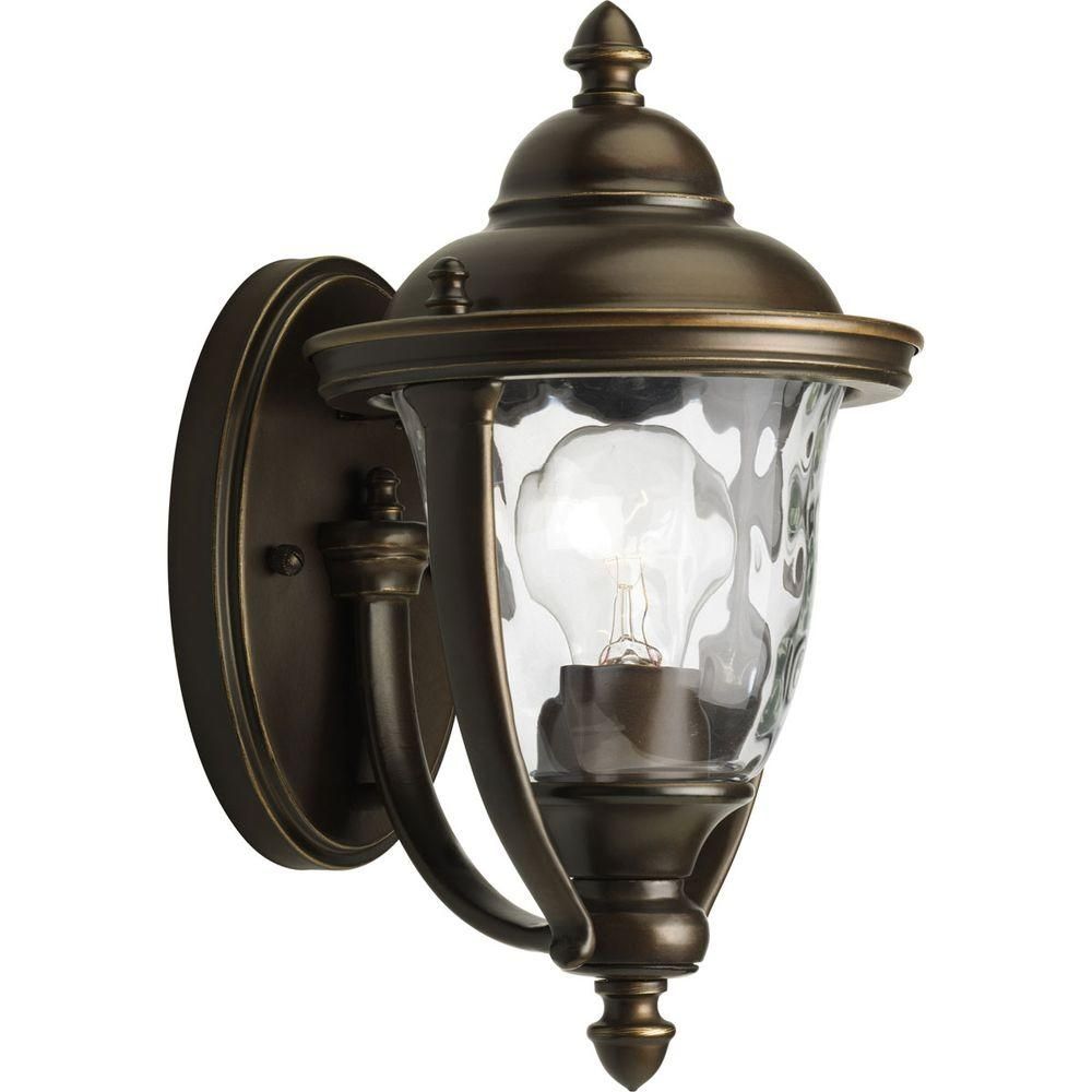 Hampton Bay Prestwick Collection 1 Light Oil Rubbed Bronze Outdoor Regarding Small Outdoor Wall Lights (View 5 of 15)