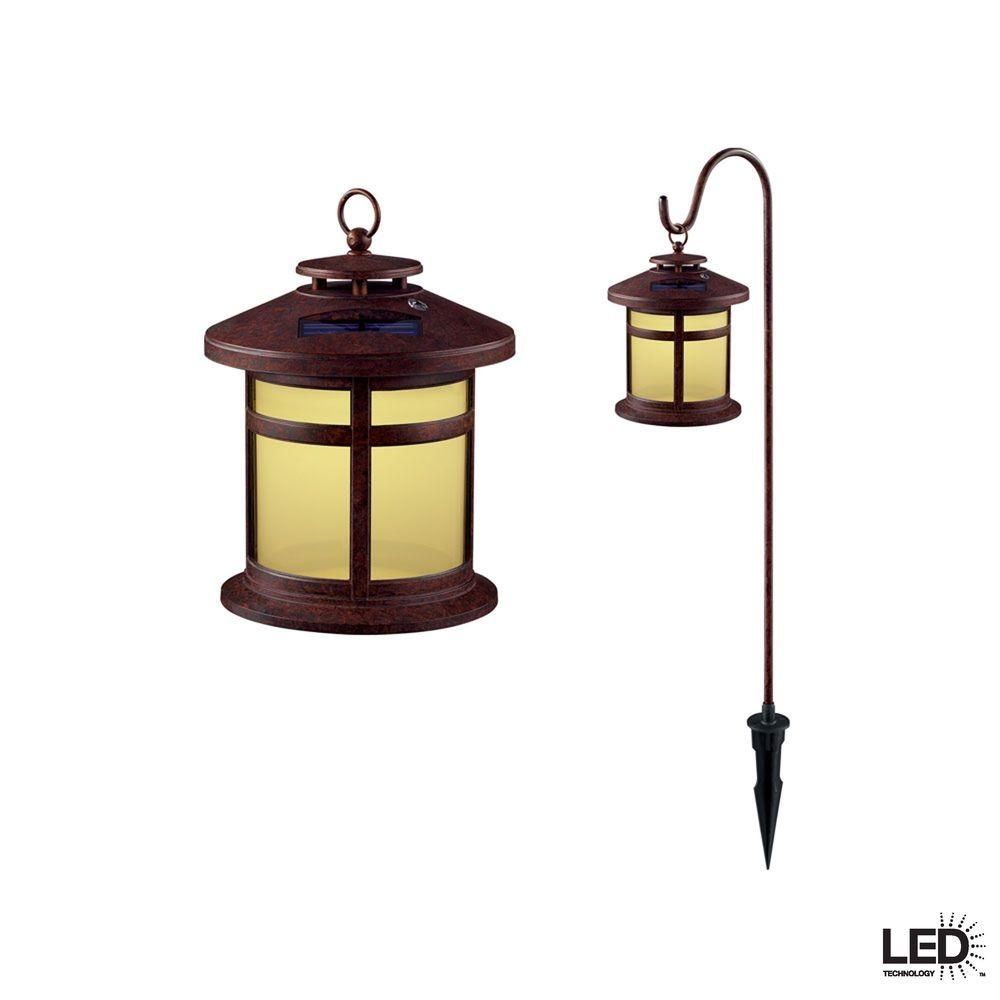 Hampton Bay Reviere Rustic Bronze Outdoor Solar Led Light (6 Pack Throughout Rustic Outdoor Lighting At Home Depot (View 12 of 15)