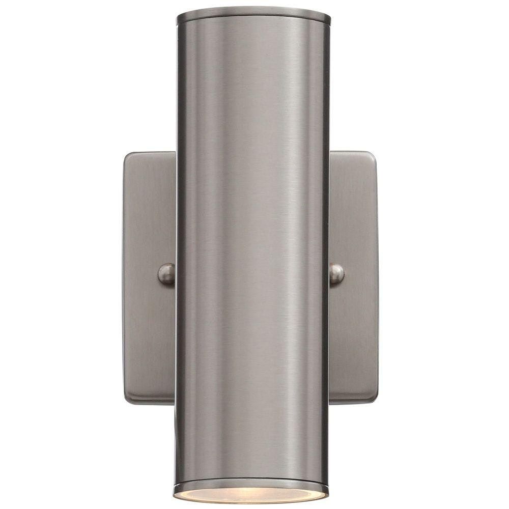 Hampton Bay Riga Light Stainless Steel Outdoor Wall Mount Images For Outdoor Wall Lighting Fixtures At Amazon (Photo 5 of 15)