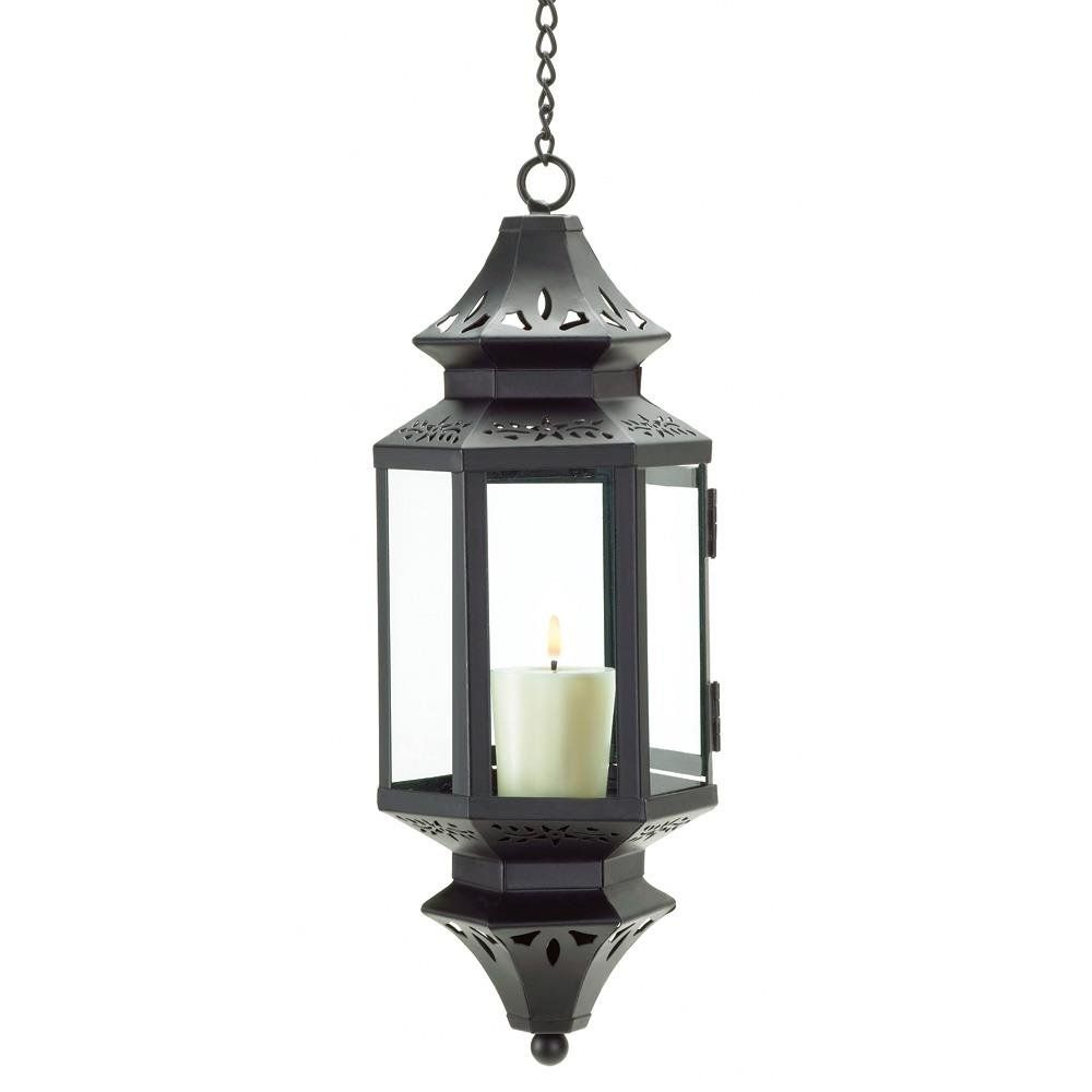 Hanging Lanterns, Moroccan Outdoor Candle Glass Metal Lantern With Regard To Outdoor Hanging Lanterns For Candles (Photo 1 of 15)