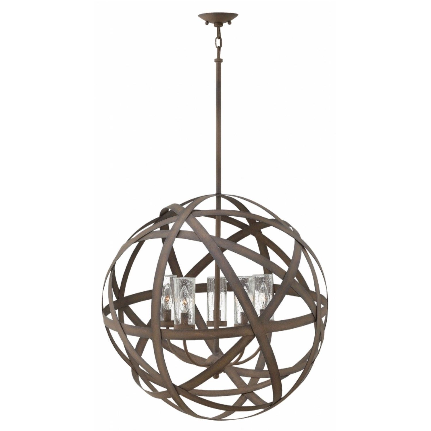 Hinkley 29705vi Carson 5 Light Outdoor Pendant In Vintage Iron For Hinkley Outdoor Ceiling Lights (View 15 of 15)