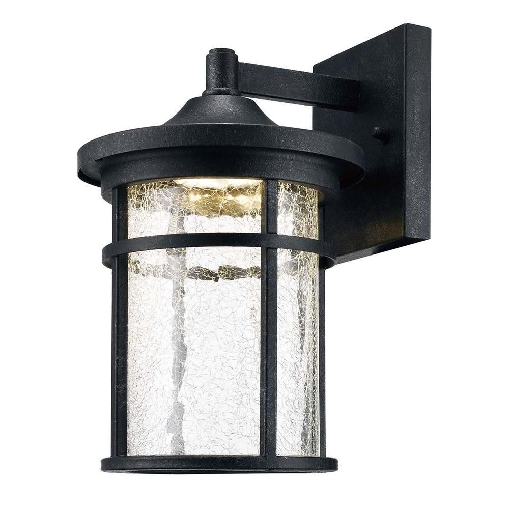 Home Decorators Collection Aged Iron Outdoor Led Wall Lantern With Within Contemporary Garden Lights Fixture At Home Depot (Photo 3 of 15)