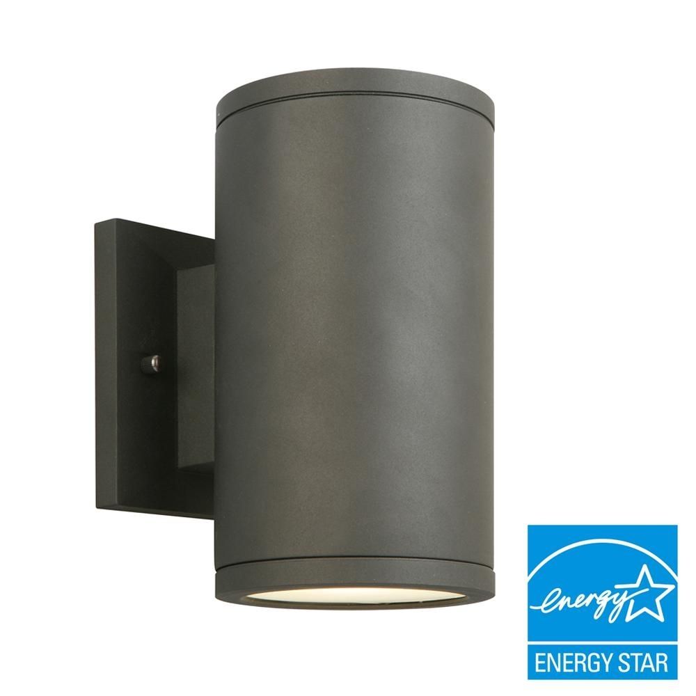 Home Decorators Collection Black Led Outdoor Wall Lantern With For Outdoor Wall Mount Lighting Fixtures (Photo 9 of 15)