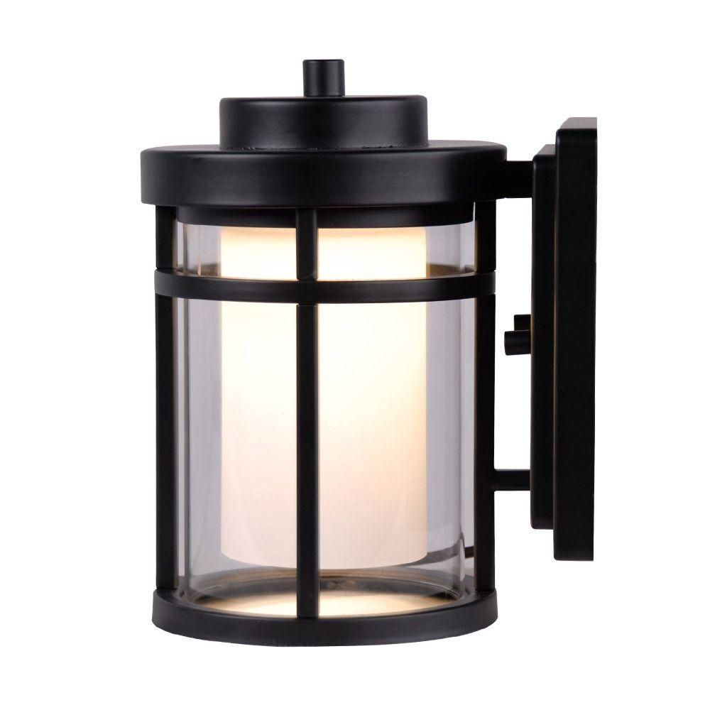 Home Decorators Collection Black Outdoor Led Small Wall Light Within Small Outdoor Wall Lights (Photo 11 of 15)