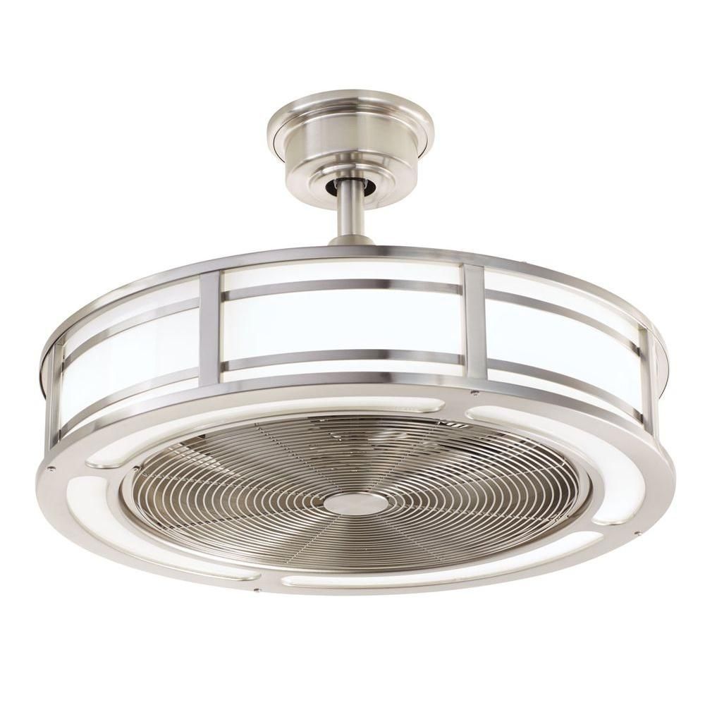 Home Decorators Collection Brette 23 In. Led Indoor/outdoor Brushed With Regard To Brushed Nickel Outdoor Ceiling Lights (Photo 12 of 15)