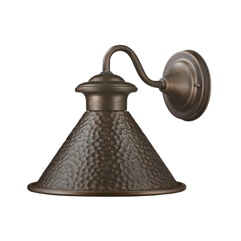 Home Decorators Collection Essen 1 Light Antique Copper Outdoor Wall With Antique Outdoor Wall Lighting (Photo 2 of 15)