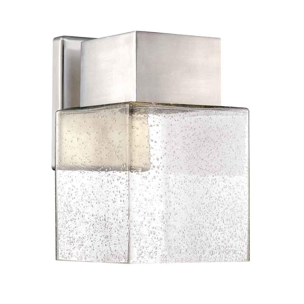 Home Decorators Collection Essex Brushed Nickel Outdoor Led Powered In Contemporary Garden Lights Fixture At Home Depot (Photo 11 of 15)
