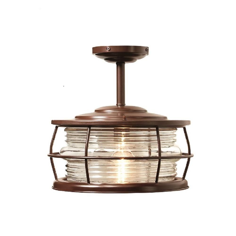 Home Decorators Collection Harbor 1 Light Copper Outdoor Hanging Intended For Copper Outdoor Ceiling Lights (Photo 2 of 15)